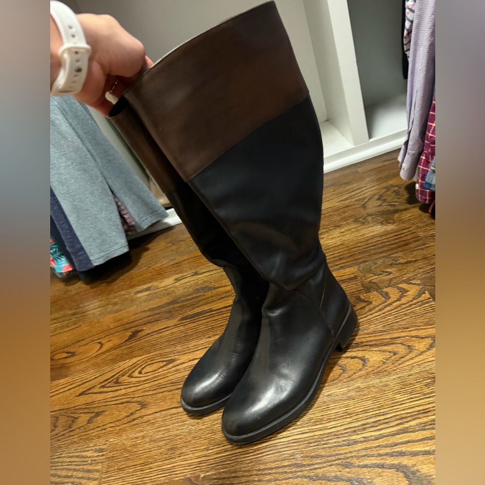Black and Brown knee high Boots
